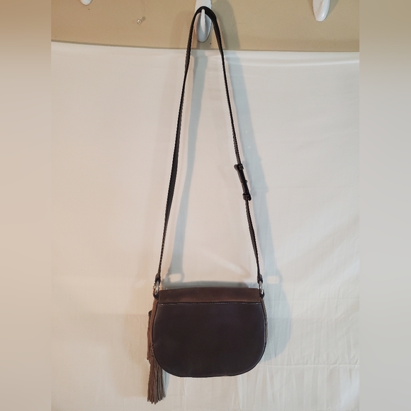 Michael Kors Women's Brown Elyse Saddle Bag Leather Crossbody - Picture 5 of 7